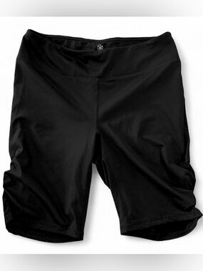 Gaiam black biker shorts with scrunched/ ruched legs athleisure casual sporty